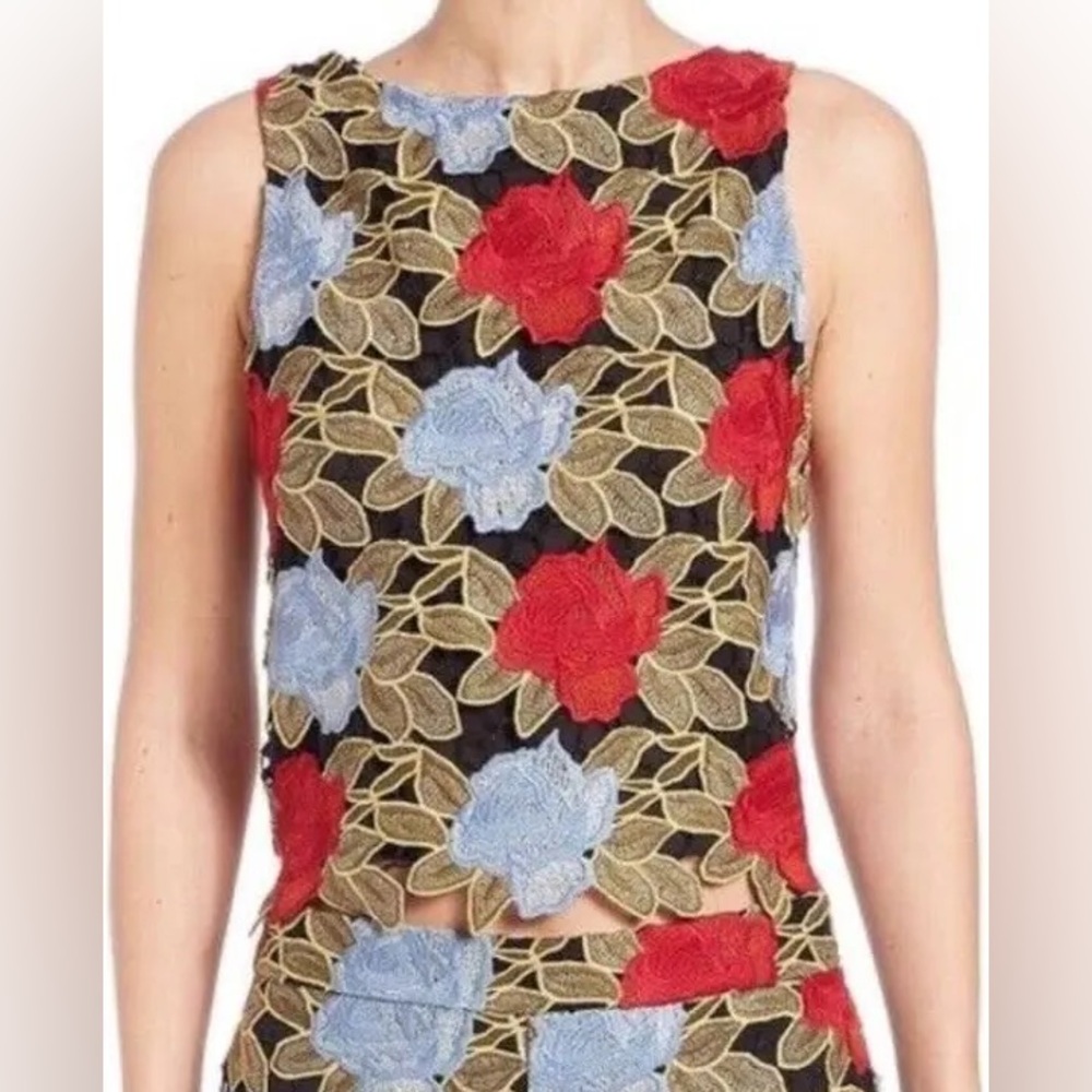 Alice and Olivia floral crop top.